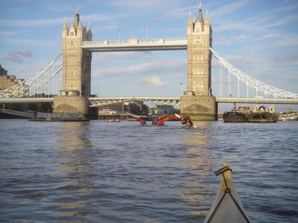 Tower Bridge closed just before we got there (click to enlarge)