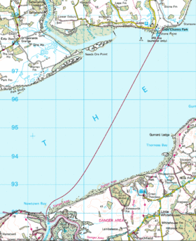 Lepe to Newton Bay (click to enlarge).